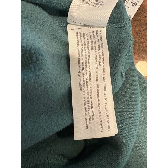 ABERCROMBIE & FITCH Cropped Sweatshirt | Green Shimmer Long Sleeve | LARGE - Picture 3 of 9